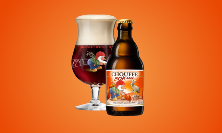 Chouffe Bok 6666 flesje en glas